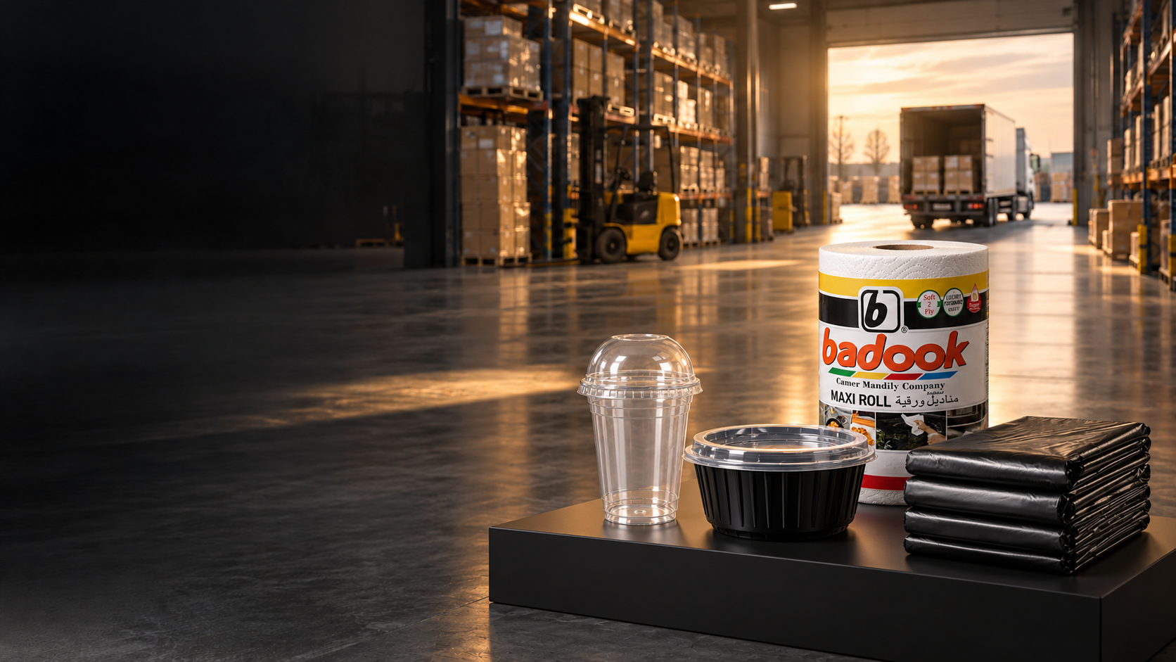 Qamar Mandali products in a distribution warehouse